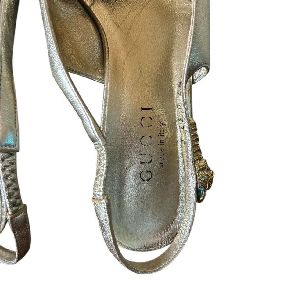 Gucci Shoes Gold and Black Heels Woman’s Size 6.5 Wide - Picture 16 of 16